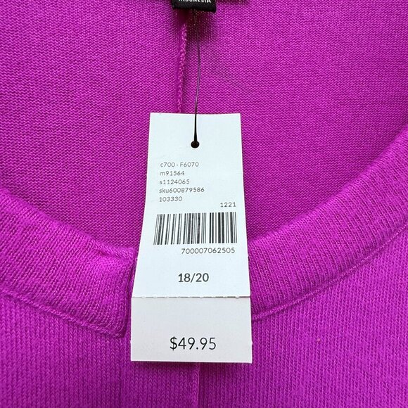 Lane Bryant Tiered Top Plus Size 18/20 Fuschia Ruffle Tunic Loungewear NWT - Picture 4 of 11